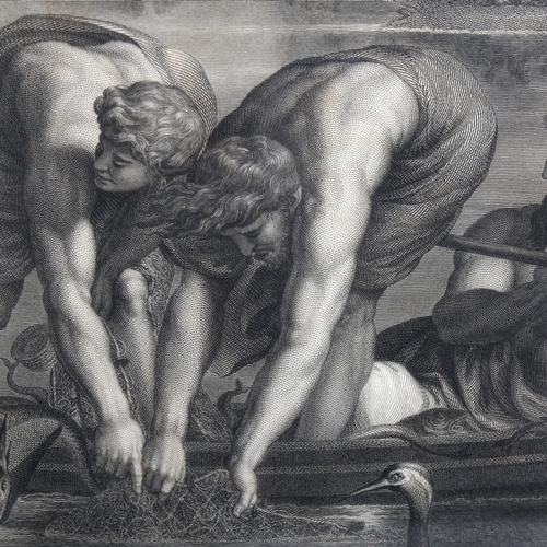 1509 - T Holloway after Raphael, engraving, The Miraculous Draught of Fishes, image 48cm x 62cm