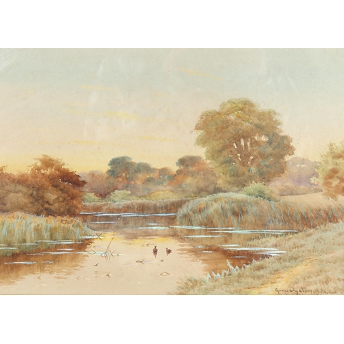 1548 - George Oyston, watercolour, near St Ives Hunts, signed, 25cm x 35cm, framed