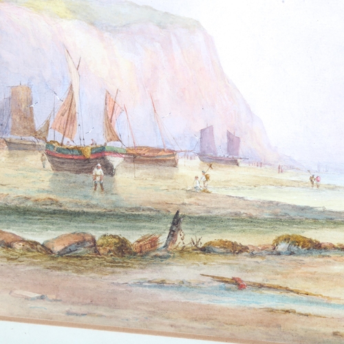 1559 - G I Turner, watercolour, coast at low tide, signed, 25cm x 36cm, framed