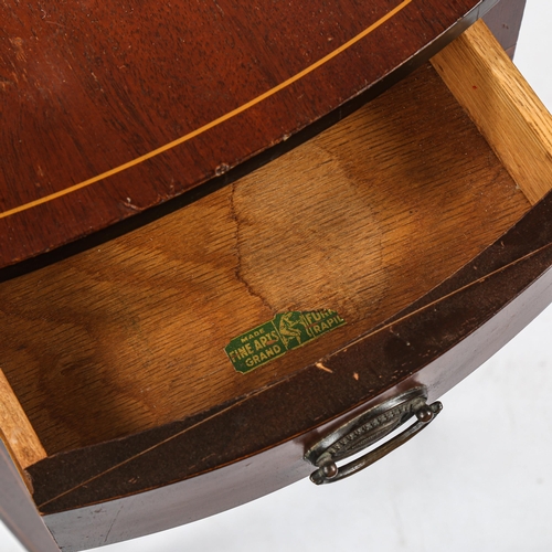 279 - A small Edwardian inlaid mahogany oval Pembroke table, length 52cm