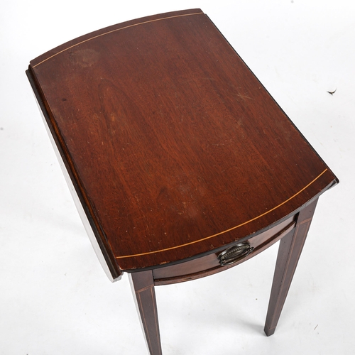 279 - A small Edwardian inlaid mahogany oval Pembroke table, length 52cm