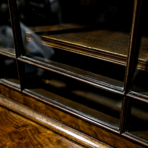 203 - A large fine George III plum pudding mahogany library bookcase, with 4 lattice glazed cabinets above... 