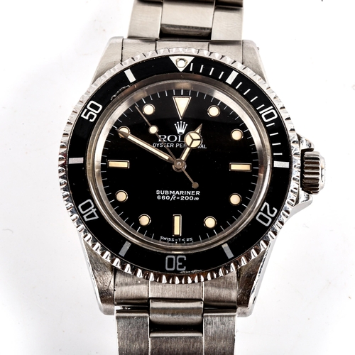 414 - ROLEX - a Vintage stainless steel Oyster Perpetual Submariner automatic bracelet watch, ref. 5513, c... 