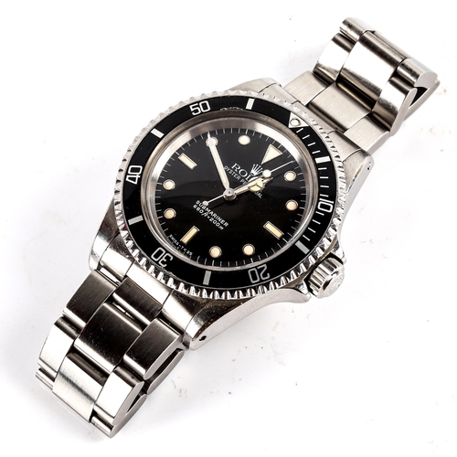 414 - ROLEX - a Vintage stainless steel Oyster Perpetual Submariner automatic bracelet watch, ref. 5513, c... 