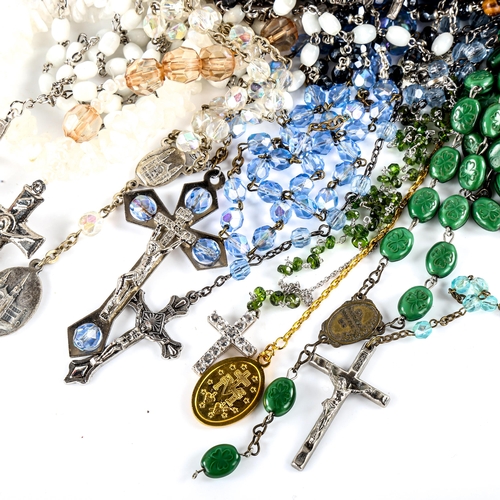 691 - A quantity of modern rosaries, cross pendants etc