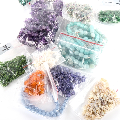 692 - A quantity of various rough-cut gem set necklaces