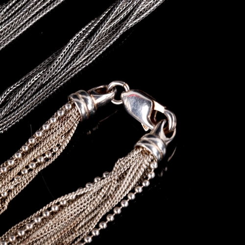 705 - RICHARD AARBOE - a Danish sterling silver multi-link hoop pendant necklace, and a similar bracelet, ... 