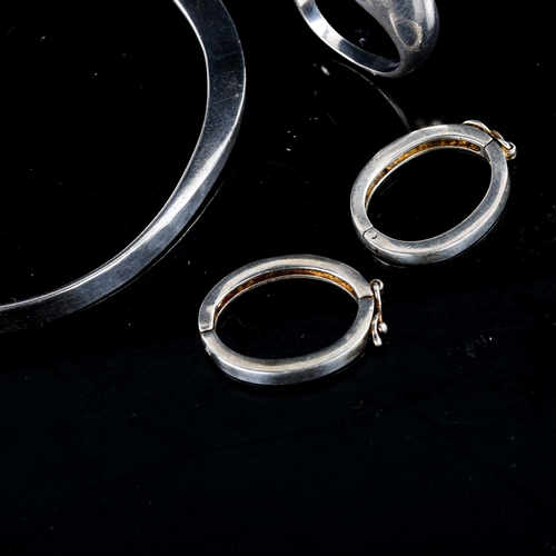 719 - Various Vintage Danish stylised sterling silver jewellery, including bangle, ring and earrings, make... 