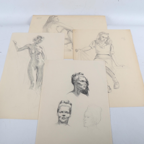 1459 - Philip Eugene Happe, large collection of pencil life studies