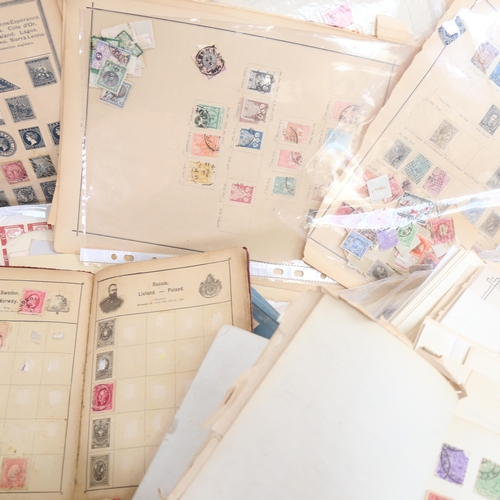 101 - A large quantity of postage stamp albums, pages, loose stamps etc (2 boxes)