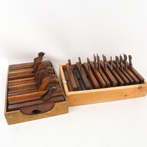 64 - A quantity of Vintage moulding woodworking planes (2 trays)