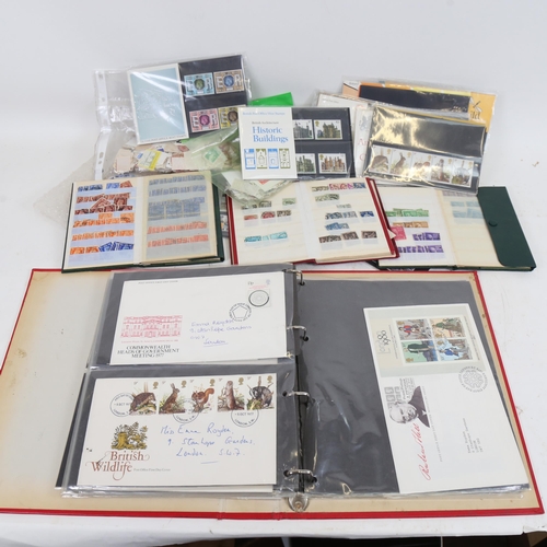 88 - Various loose world postage stamps, First Day Covers, British Mint Collector's pack stamps etc (boxf... 