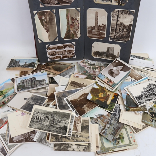 94 - Album with over 200 Vintage British topographical postcards, and a quantity of loose post cards