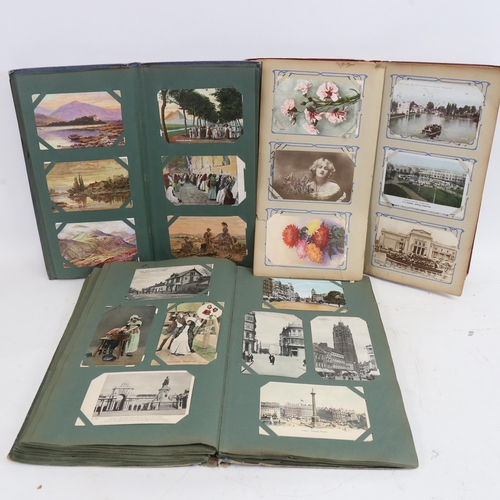 95 - 3 albums of Vintage postcards, approx 600