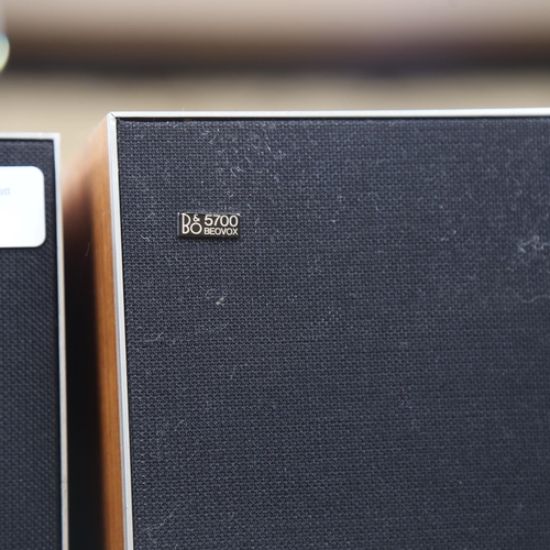 229 - BANG & OLUFSEN (B&O) - a Vintage pair of teak Beovox 5700 floor standing speakers, case height 67cm