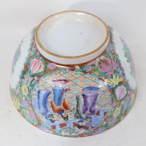 185 - A large Chinese famille rose bowl, figural and floral decoration, diameter 31cm