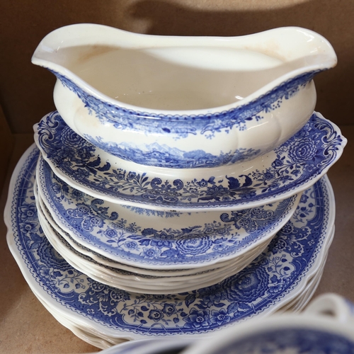 192 - A group of Villeroy & Boch Burgenland blue and white transfer printed dinnerware, including soup bow... 