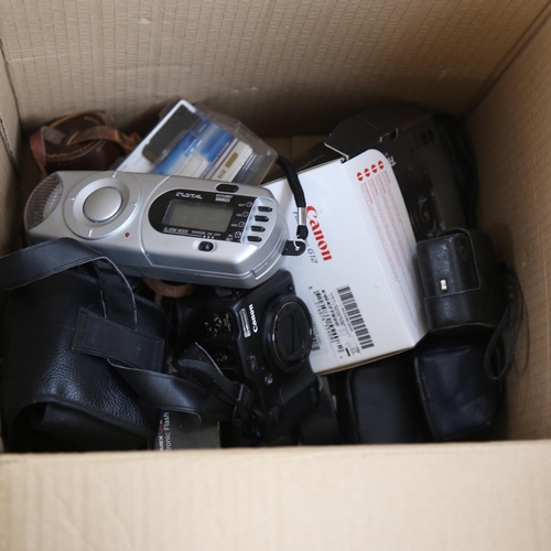 218 - Various cameras and equipment, including Cannon Powershot G12, Vintage Bell & Howells 8mm cine camer... 