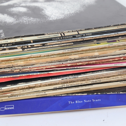 240 - Various Vintage vinyl LPs and records, including Charlie Parker, Artie Shaw, Bud Powell etc (boxful)