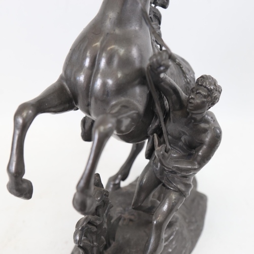 306 - A spelter Marley horse sculpture, height 40cm