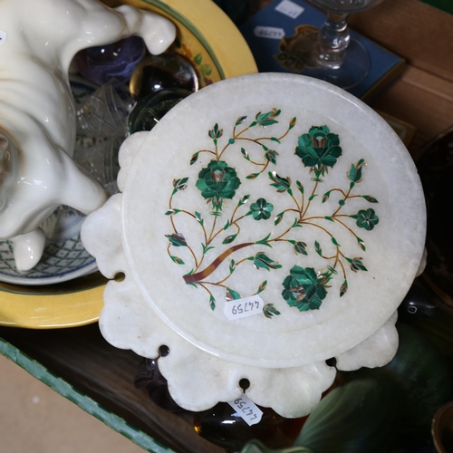 361 - Glass paperweights, Melba Ware Bulldog etc