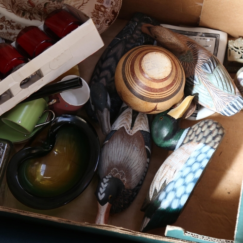 447 - A box of ornaments and china