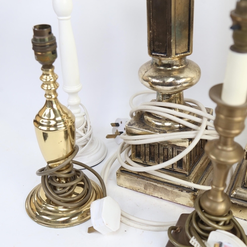 553 - Various table lamps, including Corinthian column etc, largest height 50cm (7)