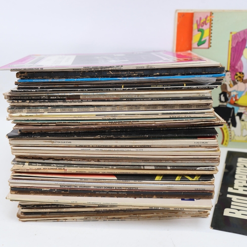 247 - Various Vintage vinyl LPs and records, including Tommy Dorsey, Doc Evans, Bud Freeman etc (boxful)