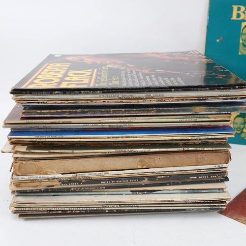 255 - Various Vintage vinyl LPs and records, including Billie Holiday, Nancy Wilson, Ella Fitzgerald etc (... 