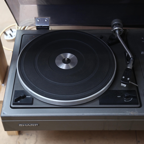 258 - SHARP - a Vintage Hi-Fi stereo music centre SG-400E, with built-in turntable