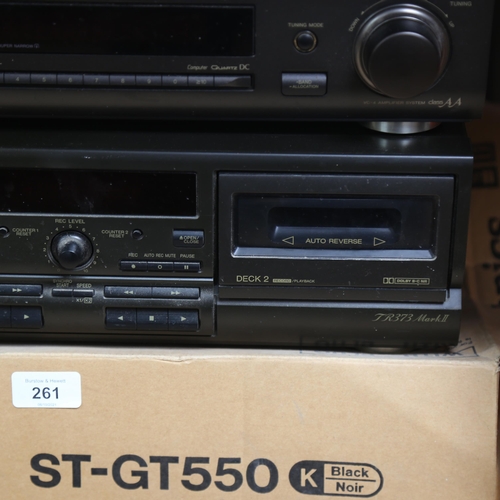 261 - TECHNICS - a stacking Hi-Fi system, comprising stereo synthesiser tuner ST-GT550, and stereo cassett... 