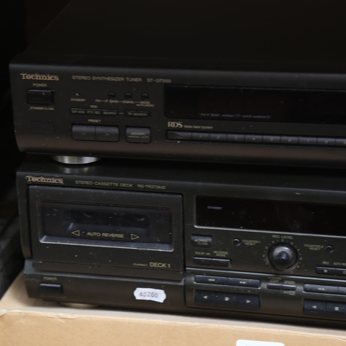 261 - TECHNICS - a stacking Hi-Fi system, comprising stereo synthesiser tuner ST-GT550, and stereo cassett... 