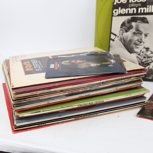 268 - Various Vintage vinyl LPs and records, including Beatles, Sarah Vaughan, Glenn Miller etc (boxful)