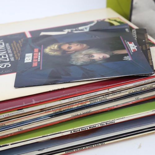 268 - Various Vintage vinyl LPs and records, including Beatles, Sarah Vaughan, Glenn Miller etc (boxful)