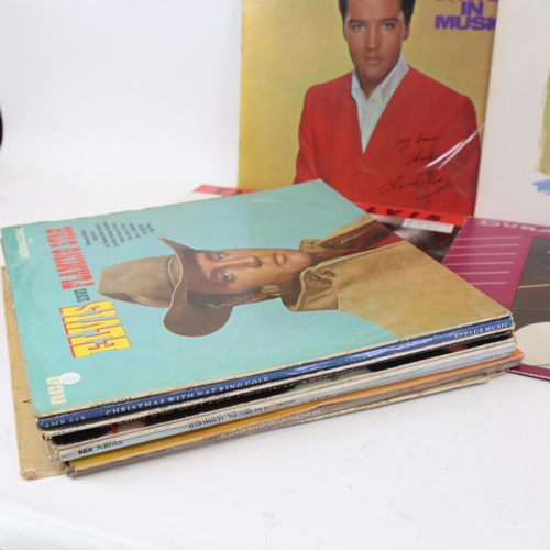 269 - Various Vintage vinyl LPs and records, including Elvis Presley, Duran Duran etc