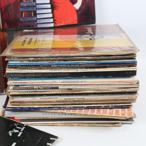 273 - Various Vintage vinyl LPs and records, including Louis Armstrong, Lionel Hampton, Eddie Condon etc (... 