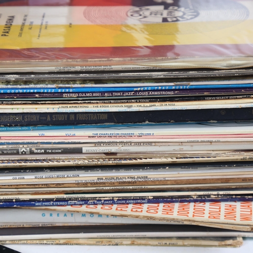 273 - Various Vintage vinyl LPs and records, including Louis Armstrong, Lionel Hampton, Eddie Condon etc (... 