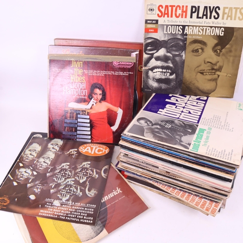 273 - Various Vintage vinyl LPs and records, including Louis Armstrong, Lionel Hampton, Eddie Condon etc (... 