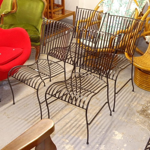 2502 - A set of 4 wrought-iron garden chairs (WITH THE OPTION TO PURCHASE THE FOLLOWING LOT AT THE SAME PRI... 