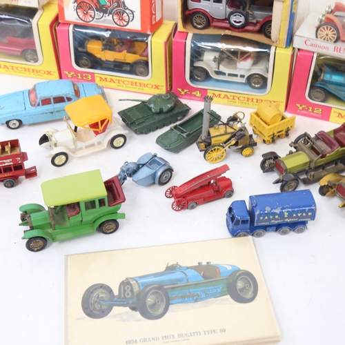 656 - A tray of toy cars, including boxed Matchbox vehicles, Corgi Jaguar etc