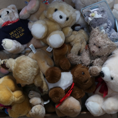 681 - A box of small modern teddy bears