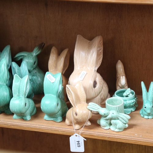 694 - A group of Sylvac rabbits, 25cm