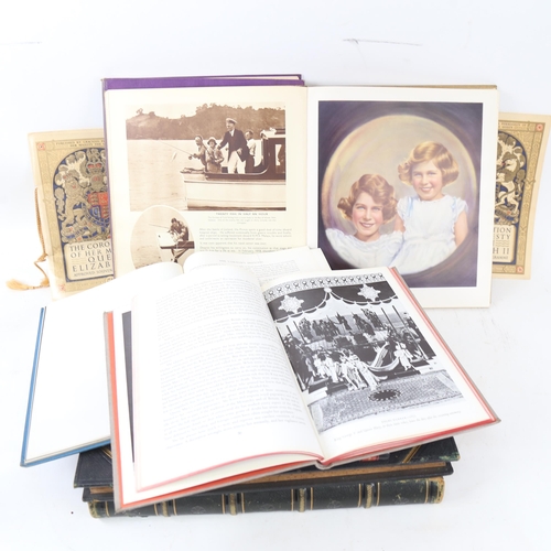 744 - Coronation souvenir book, and 2 large plain volumes with gold edge pages