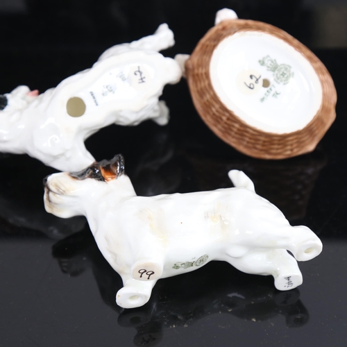 773 - 3 Royal Doulton dog figures, comprising HN1098 Terrier on back, HN982 Sealyham Terrier, and HN2587 T... 