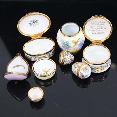 776 - Various porcelain enamel trinket boxes, including Moorcroft and Halcyon Days enamels (6)