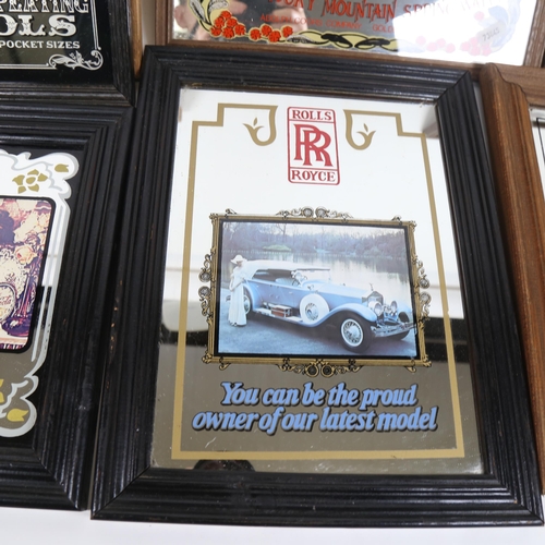 849 - Various Vintage and reproduction advertising mirrors, including Martini, Coca-Cola, Rolls-Royce, Pla... 