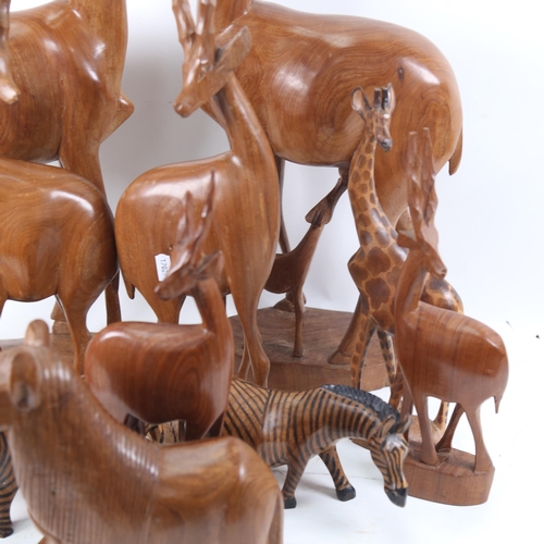 1006 - A collection of African carved wood animals