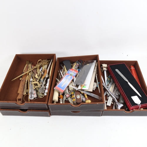 1106 - A quantity of various paper knives, including sterling silver example (boxful)