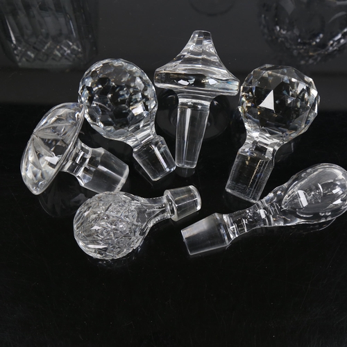 865 - 6 glass decanters and stoppers, including Thomas Webb square section pair