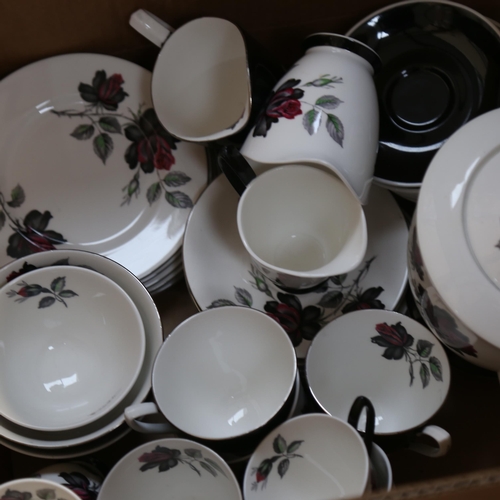 886 - Royal Albert Black Rose tea service (boxful)